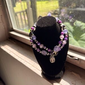 Handmade Luxury BeadedNecklace w Pendant and Charms